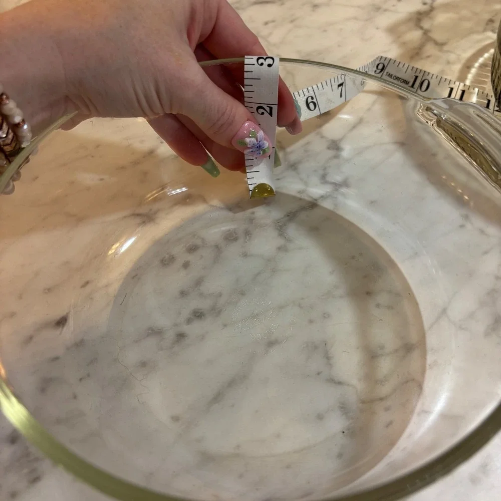 Vintage Pyrex 023 Clear Glass Round Casserole Dish 1.5 Quart Tab Handles